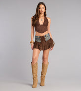 Denim Darling Tiered Mini Skirt