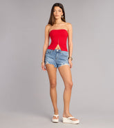 Easy Going Distressed Denim Shorts