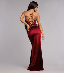 Anya Sequin Beaded Satin Mermaid Dress