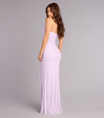 Sienna Mesh Ruffle Slit Formal Dress