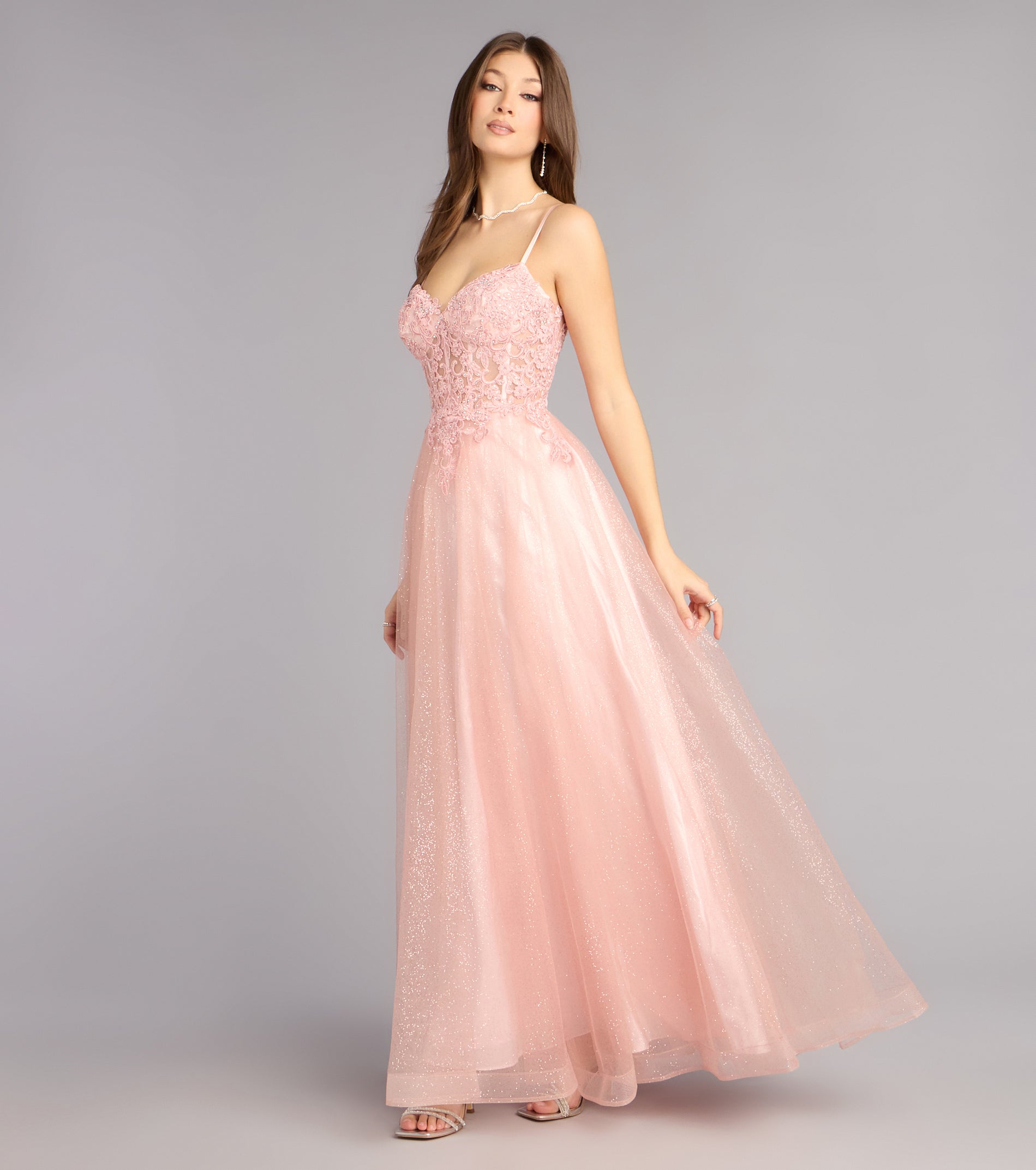 Lexi Glitter Corset A-Line Ball Gown