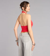 Heat Check High Neck Halter Top