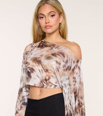 Wild Card Sheer Mesh Poncho Top
