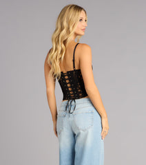 Chef's Kiss Lace-Up Corset Top