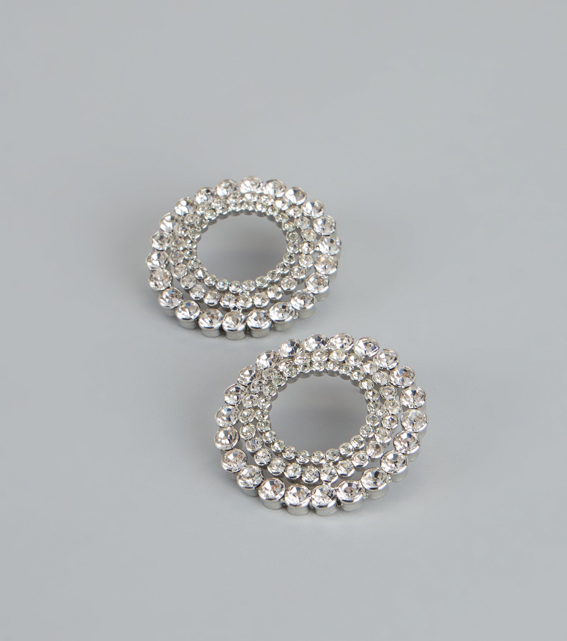 Double Take Rhinestone Hoop Earrings