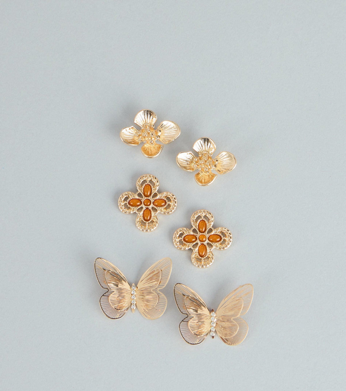 Sweet Garden Three-Piece Earrings Set
